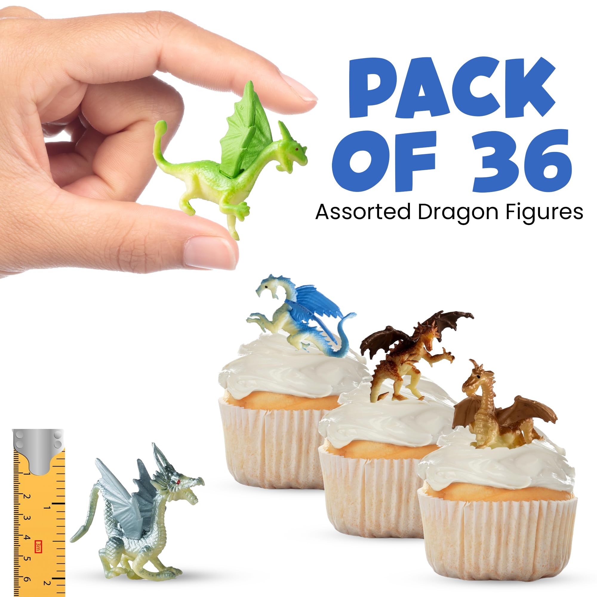 Amazon.co.jp: 2インチ ミニドラゴン トイフィギュア (36個パック
